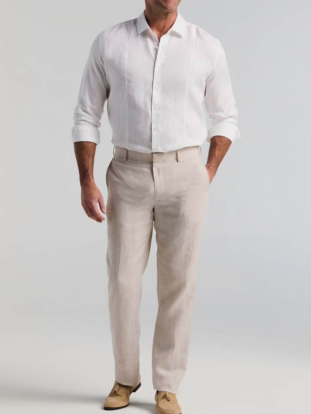 Mojito Collection Flat Front Linen Blend Dress Pant, 29 X32, RN#109783, NWT